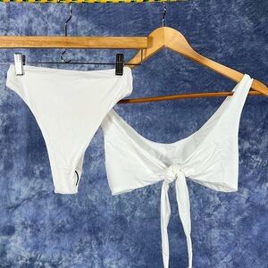 Four Three Seven White Bikini Sz S